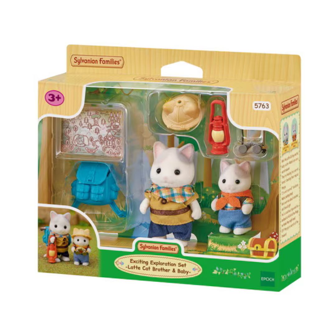 5763 Sylvanian Families - Set da esplorazione: Fratello e Bebè Gatto Latte