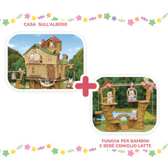Promo Pack 5452 Funivia per Bambini+ Bebè Coniglio Latte +5668 - Casa albero