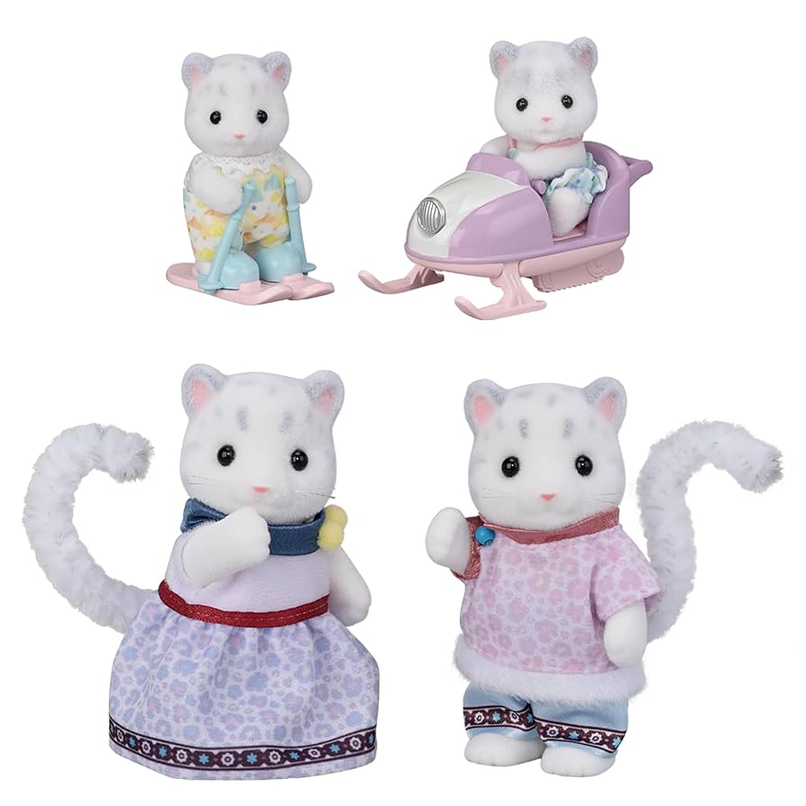 05814 Sylvanian Families La Famiglia Pantera delle Nevi | Set 4 Personaggi