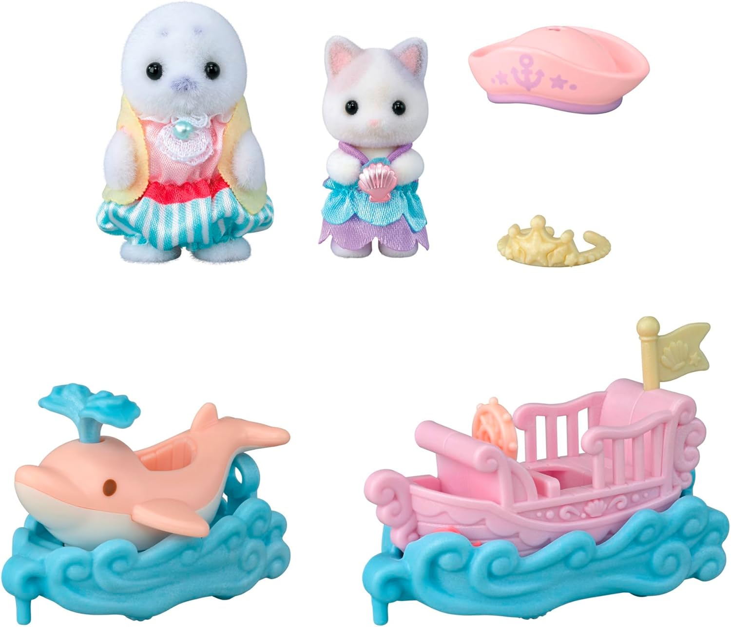 05820 Sylvanian Families Il Trenino del Mare Set Amusement Park con Personaggi